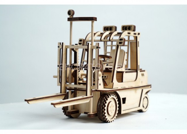 Конструктор 3D деревянный подвижный Lemmo Погрузчик - ПК-1