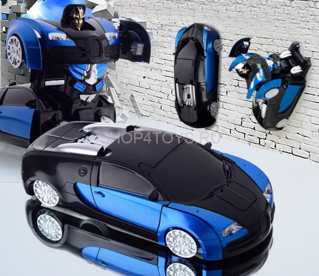 Радиоуправляемый трансформер, ползающий по стенам MZ Bugatti Veyron Blue 1:24 - 2815P-B