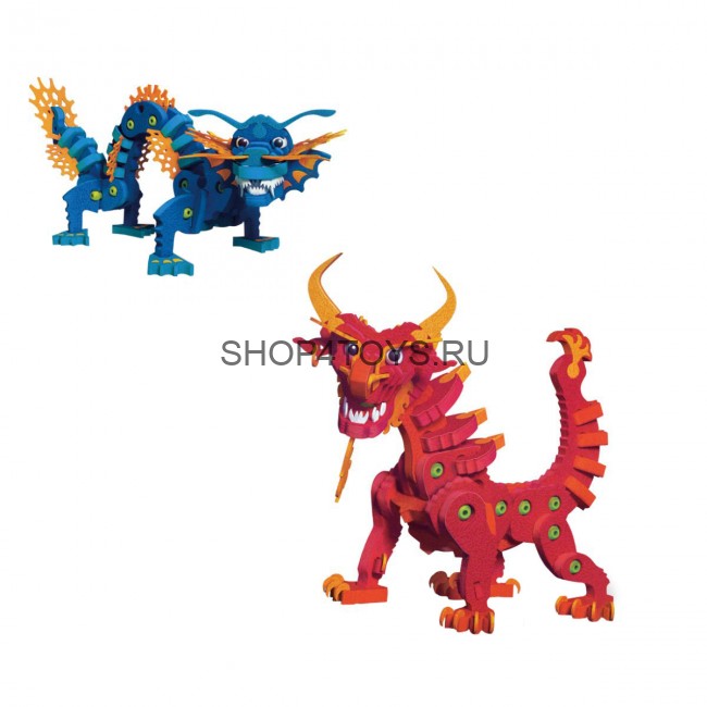 Мягкий конструктор из EVA Soft Blocks "Драконы" 235 деталей - 3506