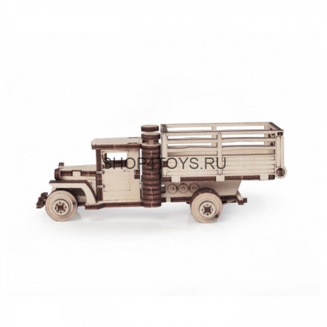 Конструктор 3D деревянный подвижный Lemmo Грузовик ЗИС 5ВБ с кузовом - 00-79