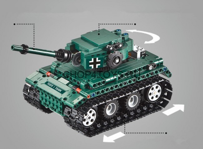 Конструктор Double E Cada Technics, Танк Tiger 1, 313 деталей, пульт управления - C51018W Конструктор Double E Cada Technics, Танк Tiger 1, 313 деталей, пульт управления - C51018W