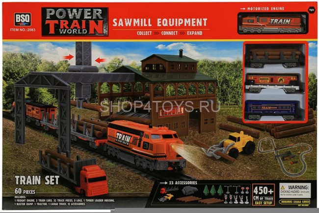 Железная дорога со станцией загрузки леса, длина полотна 450 см - BSQ-2083 Железная дорога со станцией загрузки леса, длина полотна 450 см - BSQ-2083