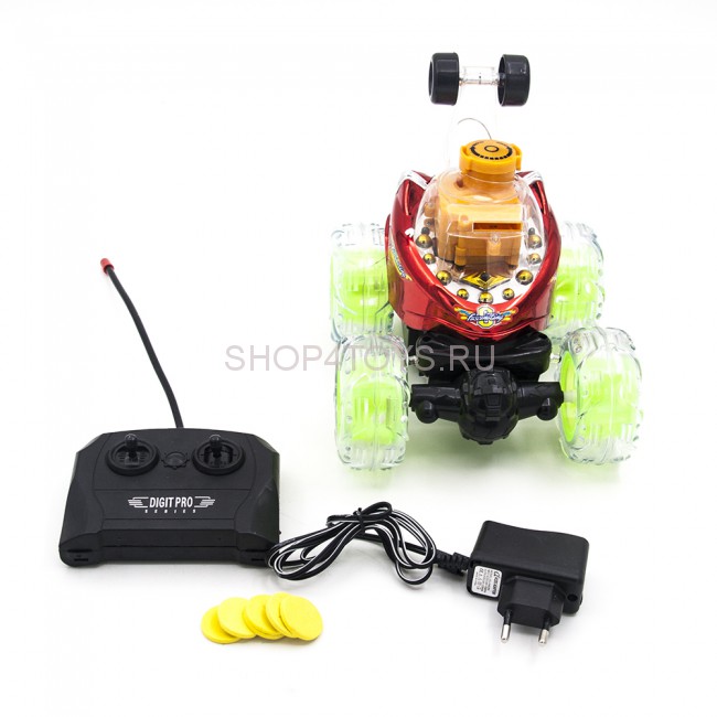 Радиоуправляемая красная машинка перевертыш со звуком, стреляет дисками - RD970-2-R Радиоуправляемая красная машинка перевертыш со звуком, стреляет дисками - RD970-2-R