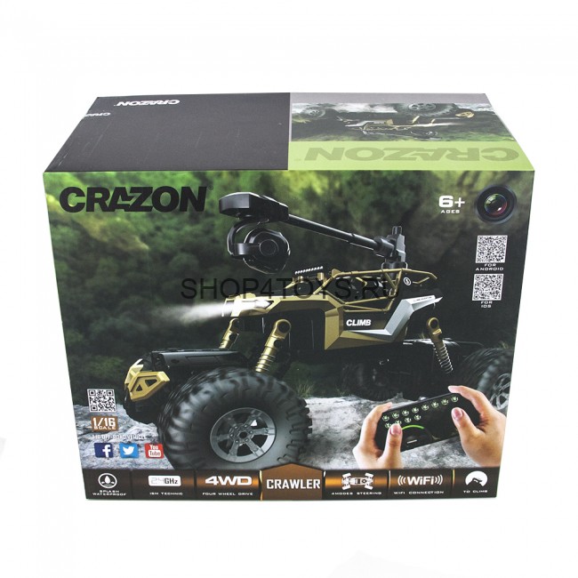 Радиоуправляемый краулер-амфибия Crazon Khaki Crawler 4WD c WiFi FPV камерой - 171604B Радиоуправляемый краулер-амфибия Crazon Khaki Crawler 4WD c WiFi FPV камерой - 171604B