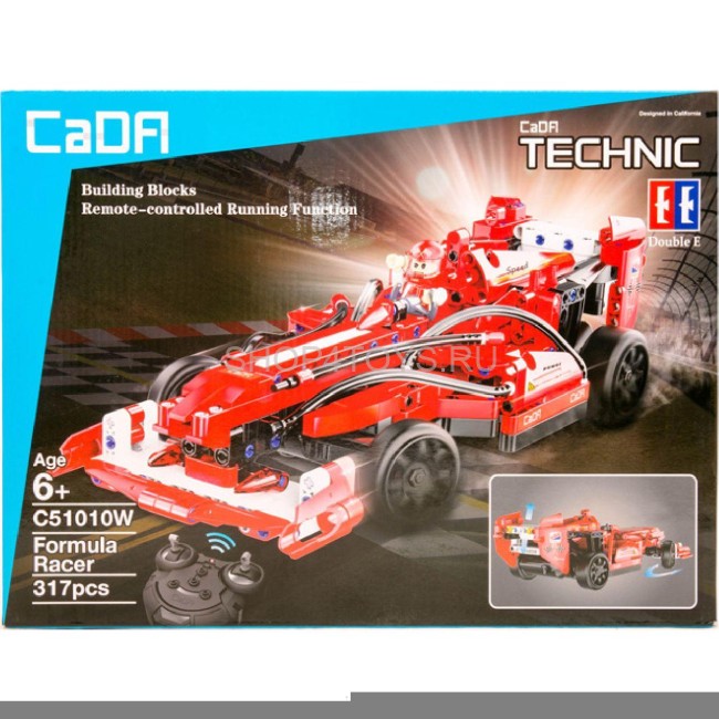 Конструктор Double E Cada Technics, формула 1, 317 деталей, пульт управления - C51010W Конструктор Double E Cada Technics, формула 1, 317 деталей, пульт управления - C51010W