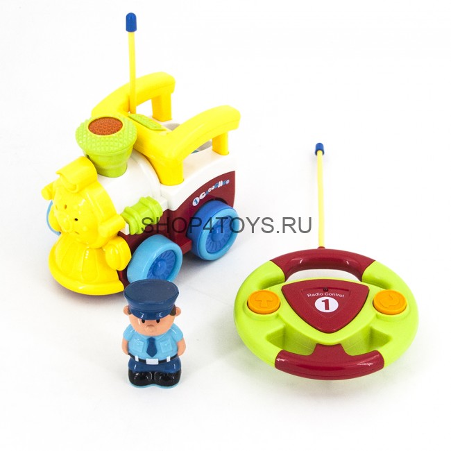 Детский желтый радиоуправляемый паровоз - 6605 Детский желтый радиоуправляемый паровоз - 6605