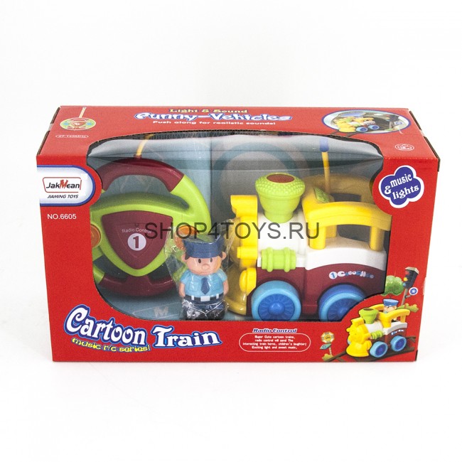 Детский желтый радиоуправляемый паровоз - 6605 Детский желтый радиоуправляемый паровоз - 6605