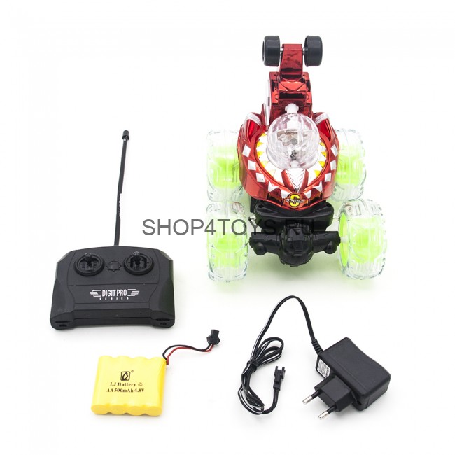 Радиоуправляемая красная машинка перевертыш со звуком, световой диско-шар - RD970-5-R Радиоуправляемая красная машинка перевертыш со звуком, световой диско-шар - RD970-5-R