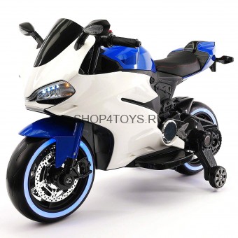 Детский электромотоцикл Ducati 12V - FT-1628-BLUE-WHITE Детский электромотоцикл Ducati 12V - FT-1628-BLUE-WHITE