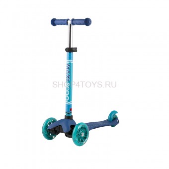 Самокат Трехколесный, со Светящимися Колесами, Синий - MSC-B082003