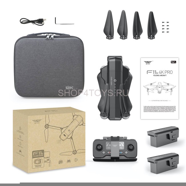 Квадрокоптер SJRC F11S 4K PRO 2-AXIS 4K EIS 5G GPS RTF (2 АКБ) - F11S 4K PRO COMBO Квадрокоптер SJRC F11S 4K PRO 2-AXIS 4K EIS 5G GPS RTF (2 АКБ) - F11S 4K PRO COMBO