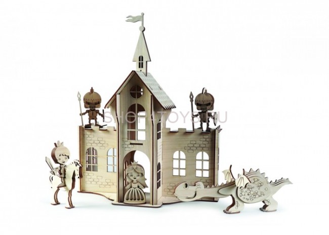 Конструктор 3D деревянный подвижный Lemmo Сказочный замок - СК-2