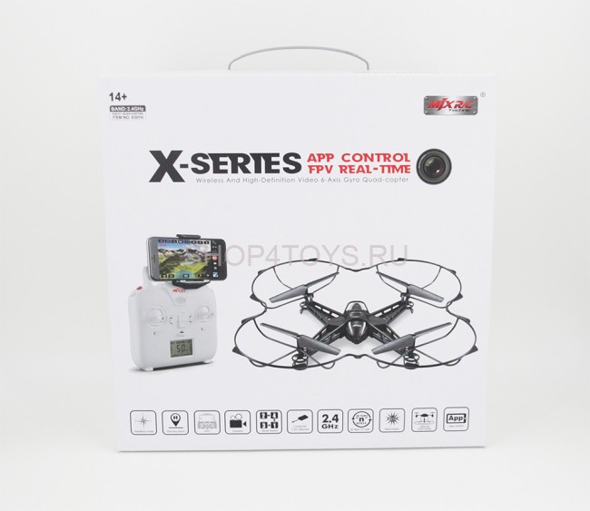 Радиоуправляемый квадрокоптер с барометром HD камера MJX X301H FPV 2.4G - X301H