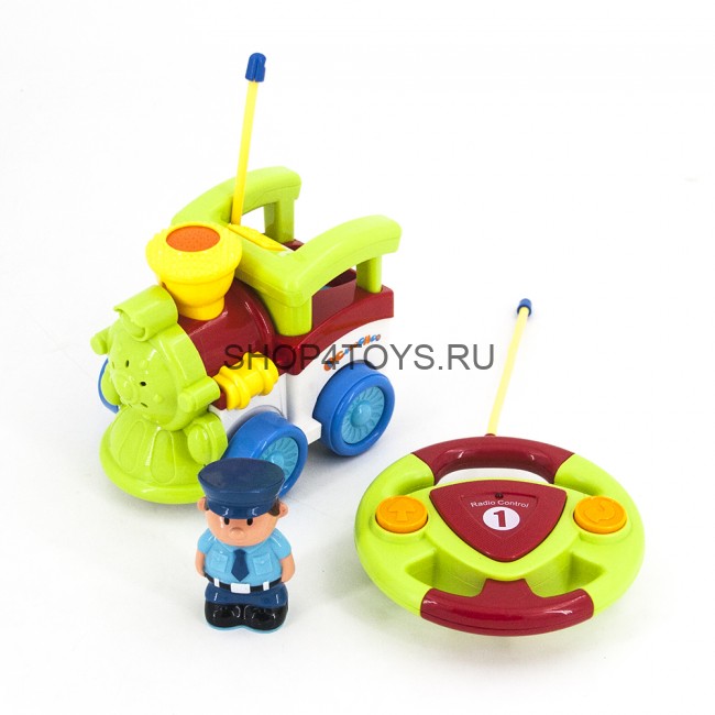 Детский зеленый радиоуправляемый паровоз - 6605 Детский зеленый радиоуправляемый паровоз - 6605