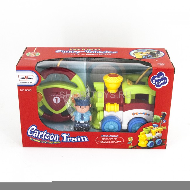 Детский зеленый радиоуправляемый паровоз - 6605 Детский зеленый радиоуправляемый паровоз - 6605