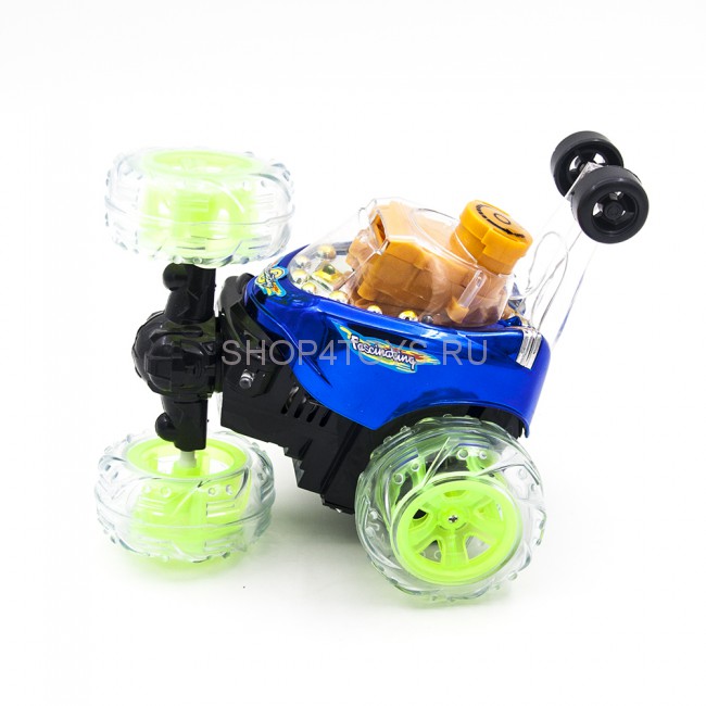 Радиоуправляемая синяя машинка перевертыш со звуком, стреляет дисками - RD970-2-B Радиоуправляемая синяя машинка перевертыш со звуком, стреляет дисками - RD970-2-B