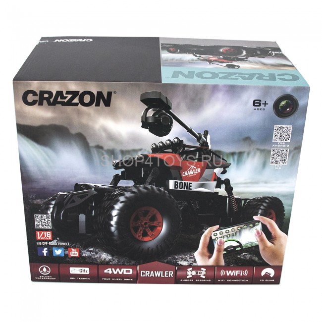Радиоуправляемый краулер-амфибия Crazon Red Crawler 4WD c WiFi FPV камерой - 171603B Радиоуправляемый краулер-амфибия Crazon Red Crawler 4WD c WiFi FPV камерой - 171603B