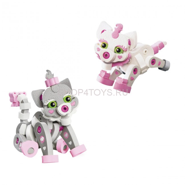 Мягкий конструктор из EVA Soft Blocks "Кошка и котенок" 180 деталей - 3201