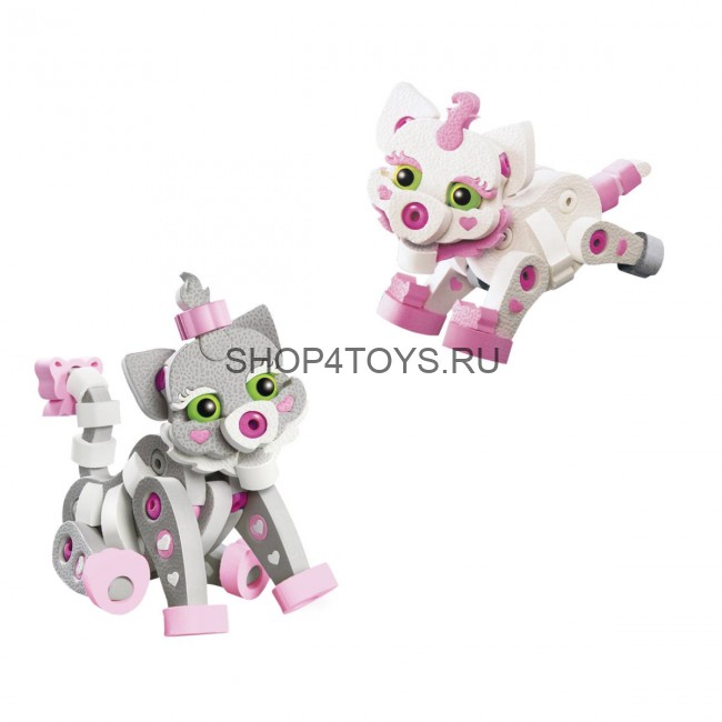 Мягкий конструктор из EVA Soft Blocks "Кошка и котенок" 180 деталей - 3201