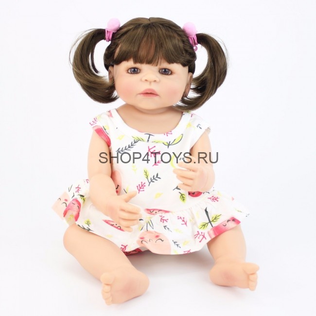 Реборн силиконовая с длинными волосами Эрика Реборн силиконовая с длинными волосами Эрика