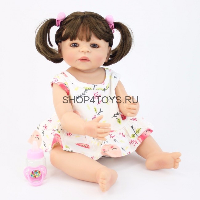 Реборн силиконовая с длинными волосами Эрика Реборн силиконовая с длинными волосами Эрика