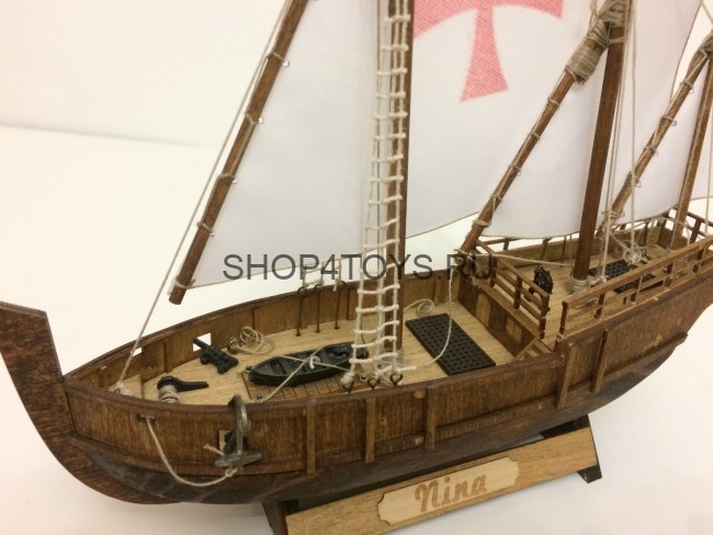 Конструктор из дерева корабль КАРАВЕЛЛА La Nina с инструментами - K09N Конструктор из дерева корабль КАРАВЕЛЛА La Nina с инструментами - K09N