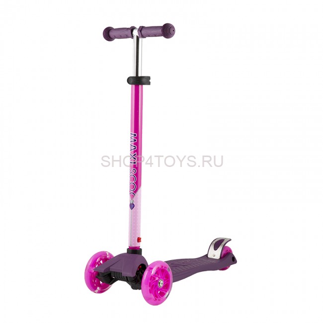 Самокат Трехколесный, со Светящимися Колесами, Фиолетовый - MSC-J082002 Самокат Трехколесный, со Светящимися Колесами, Фиолетовый - MSC-J082002