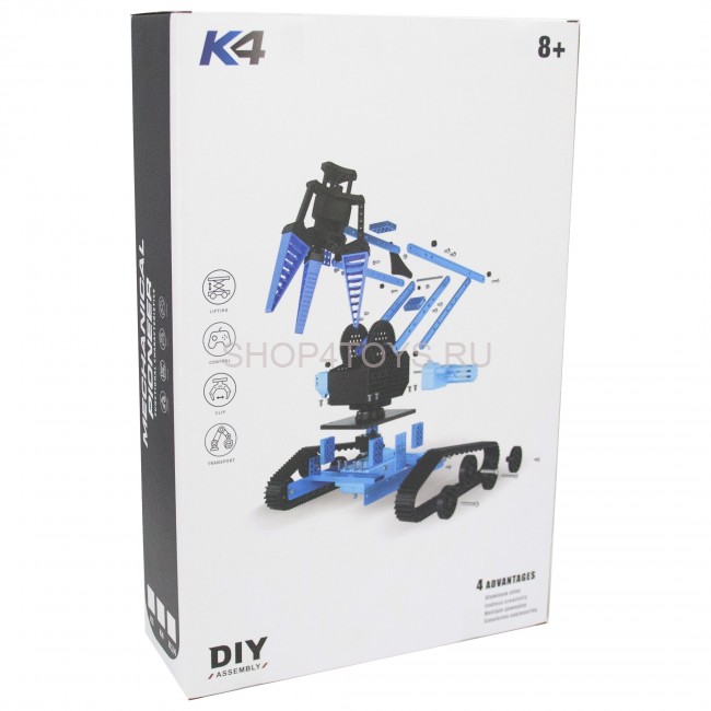 Конструктор BKN DIY 100 деталей - ру машина с электромеханическим манипулятором - K4-DIY Конструктор BKN DIY 100 деталей - ру машина с электромеханическим манипулятором - K4-DIY