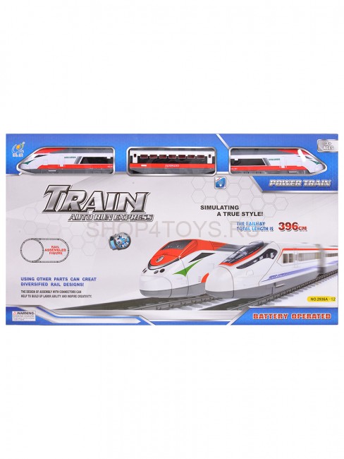 Железная дорога Скоростной экспресс (длина полотна 396 см, на батарейках) - LQ-2936A-12