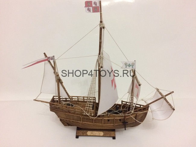 Конструктор из дерева корабль КАРАВЕЛЛА Pinta с инструментами - K10N