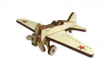 Конструктор 3D деревянный подвижный Lemmo Советский истребитель И-16 - И-16 Набор Советский истребитель И-16 один из самых маленьких конструкторов у Леммо, он собирается без клея. У собранной модели вращается винт. Рекомендуется для детей от 5 лет.