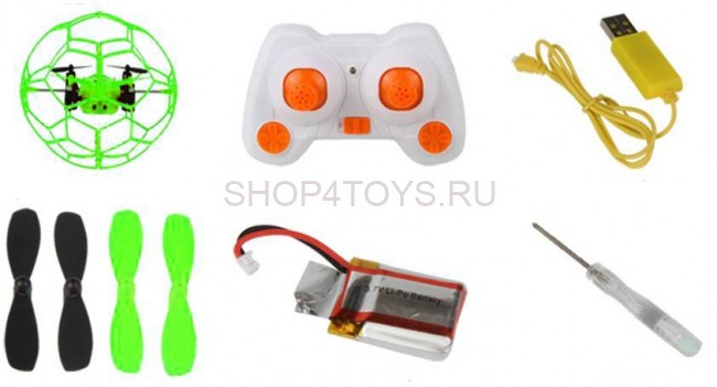 Радиоуправляемый квадрокоптер Helimax Green SkyWalker в сетке - HM1340-GREEN Радиоуправляемый квадрокоптер Helimax Green SkyWalker в сетке - HM1340-GREEN