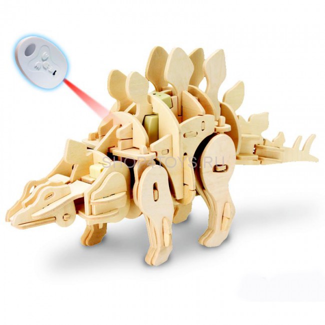 Деревянный конструктор с ДУ, звуковой контроль, звуковые эффекты D-LEX Стегозавр - EL-D410 Деревянный конструктор с ДУ, звуковой контроль, звуковые эффекты D-LEX Стегозавр - EL-D410