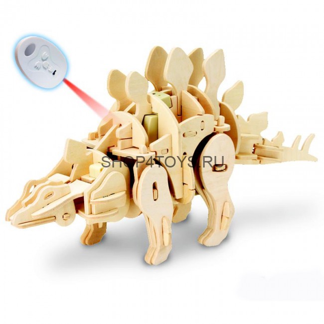Деревянный конструктор с ДУ, звуковой контроль, звуковые эффекты D-LEX Стегозавр - EL-D410 Деревянный конструктор с ДУ, звуковой контроль, звуковые эффекты D-LEX Стегозавр - EL-D410