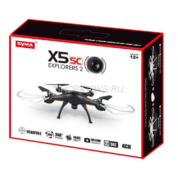 Радиоуправляемый квадрокоптер с камерой Syma X5SC Headless 6Axis 2.4Ghz - X5SC Радиоуправляемый квадрокоптер с камерой Syma X5SC Headless 6Axis 2.4Ghz - X5SC