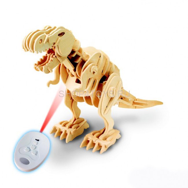 Деревянный конструктор с ДУ, звуковой контроль, звуковые эффекты D-LEX Тираннозавр - EL-D200 Деревянный конструктор с ДУ, звуковой контроль, звуковые эффекты D-LEX Тираннозавр - EL-D200