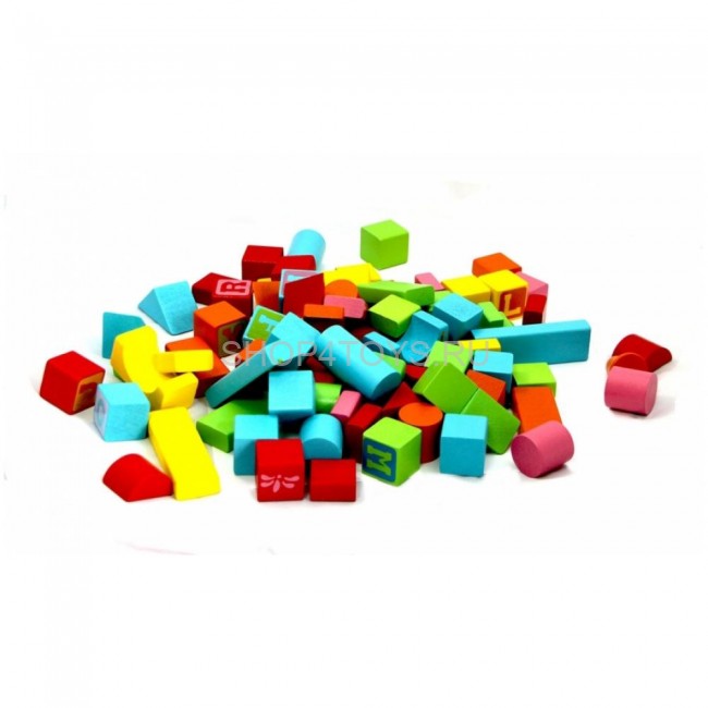 Деревянный конструктор "Кубики" 82 детали - 57043