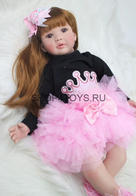 Кукла реборн Анна, взрослая реборн, реборн 60, красивая кукла с длинными волосами, фото реборн