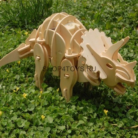 Деревянный конструктор с ДУ, звуковой контроль, звуковые эффекты D-LEX Трицератопс - EL-D400 Деревянный конструктор с ДУ, звуковой контроль, звуковые эффекты D-LEX Трицератопс - EL-D400