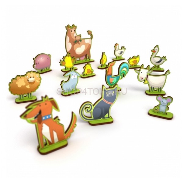 Конструктор ХэппиДом "Большая ферма с животными" из дерева - HK-D006 Конструктор ХэппиДом "Большая ферма с животными" из дерева - HK-D006