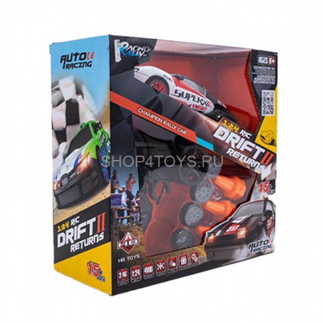 Радиоуправляемая машина для дрифта Nissan GT-R (19 см, 15 км/ч, сменные колеса, фишки) - SC24A08 Радиоуправляемая машина для дрифта Nissan GT-R (19 см, 15 км/ч, сменные колеса, фишки) - SC24A08