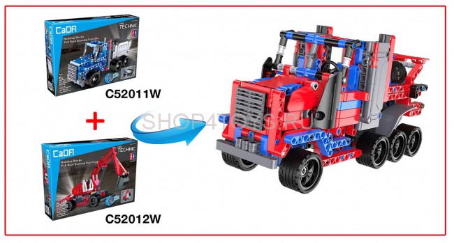 Конструктор Cada Technics грузовик c инерционным механизмом, 301 деталь - C52011W