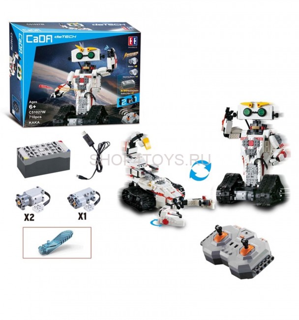 Конструктор радиоуправляемый CADA deTech робот КАКА (28 см, 2 двигателя, 710 деталей) - C51027W Конструктор радиоуправляемый CADA deTech робот КАКА (28 см, 2 двигателя, 710 деталей) - C51027W