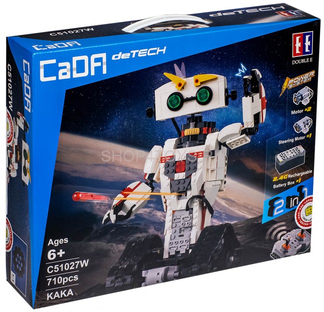 Конструктор радиоуправляемый CADA deTech робот КАКА (28 см, 2 двигателя, 710 деталей) - C51027W Конструктор радиоуправляемый CADA deTech робот КАКА (28 см, 2 двигателя, 710 деталей) - C51027W