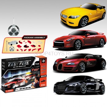 Радиоуправляемый конструктор - автомобили BMW, Nissan, Bugatti Veyron и Audi R8 - 2028-4F01B Это не просто радиоуправляемая игрушка, но и конструктор. В набор конструктора входит 76 деталей для сборки 4 разных автомобилей