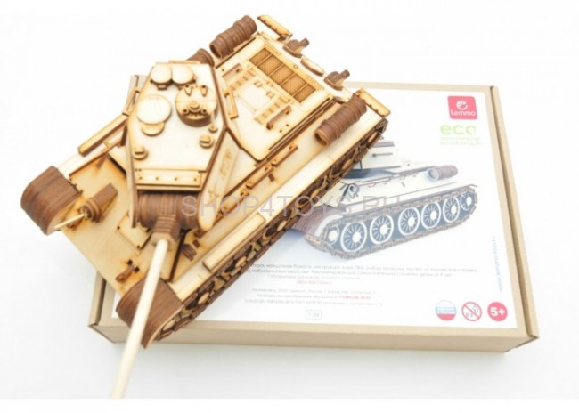 Конструктор 3D деревянный подвижный Lemmo Танк Т-34-85 - Т-34 Конструктор 3D деревянный подвижный Lemmo Танк Т-34-85 - Т-34