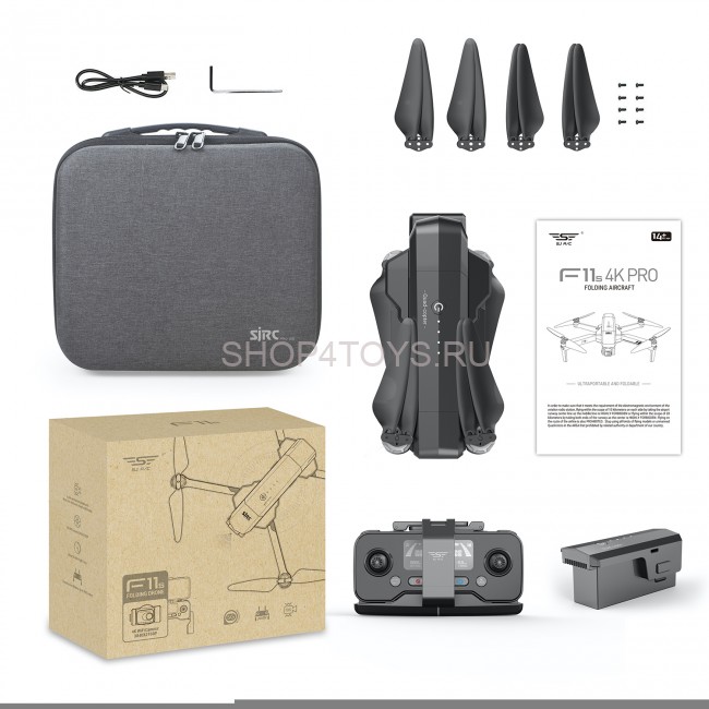 Квадрокоптер SJRC F11S 4K PRO 2-AXIS 4K EIS 5G GPS RTF - F11S 4K PRO Квадрокоптер SJRC F11S 4K PRO 2-AXIS 4K EIS 5G GPS RTF - F11S 4K PRO