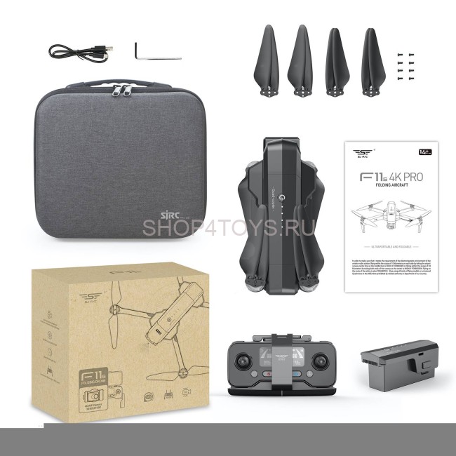 Квадрокоптер SJRC F11S 4K PRO 2-AXIS 4K EIS 5G GPS RTF - F11S 4K PRO Квадрокоптер SJRC F11S 4K PRO 2-AXIS 4K EIS 5G GPS RTF - F11S 4K PRO