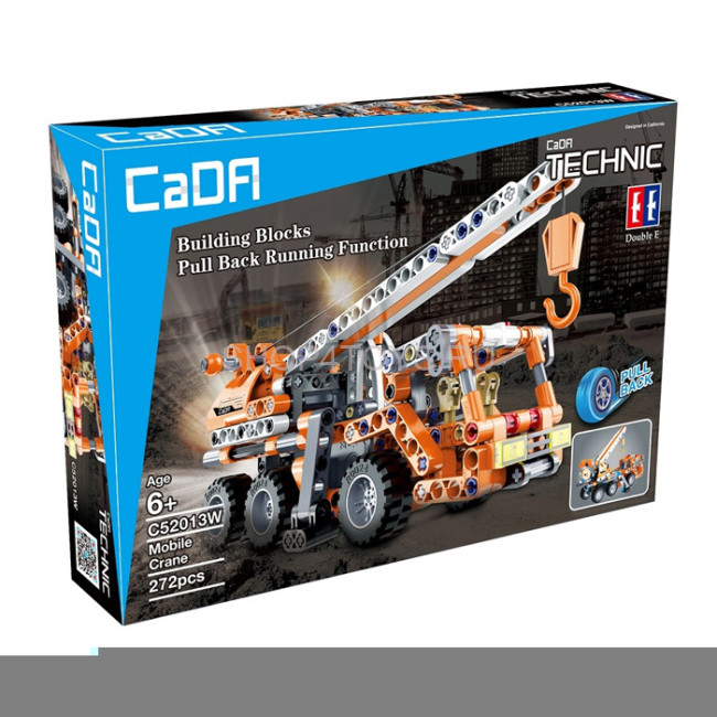 Конструктор Cada Technics строительный кран c инерционным механизмом, 272 детали - C52013W