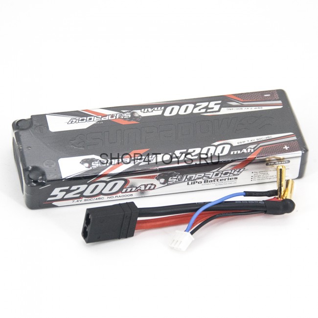 Аккумулятор Sunpadow Li-Po 7.4V 5200 45C Slim TRX plug - SP-5200-2-45C-S-T